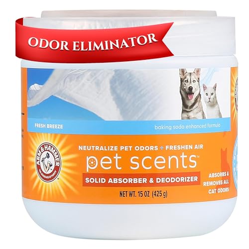 Arm & Hammer Pet Scents Gel Odor Eliminator - Fresh Breeze Solid Air Fresheners for Home - Strong Odor Eliminator Gel for Pet Smell - Room Deodorizer & Odor Absorber - Pet Safe Air Freshener, 15 oz