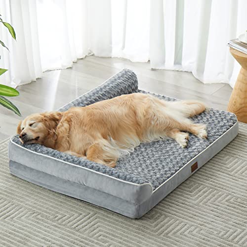 BFPETHOME Orthopedic Dog Beds for Large Dogs-Waterproof Sofa Dog Bed with Removable Washable Cover, Large Dog Bed with Waterproof Lining and Nonskid Bottom,Pet Bed for Large Dogs