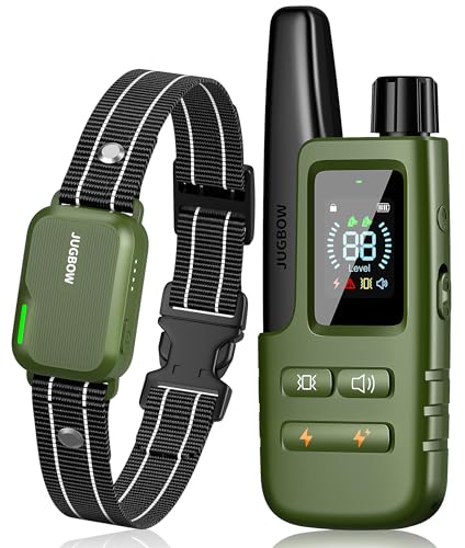 Jugbow Dog Shock Collar - 3300FT Dog Training Collar with Remote Innovative IPX7 Waterproof with 4 Training Modes, Rechargeable E-Collar for All Breeds